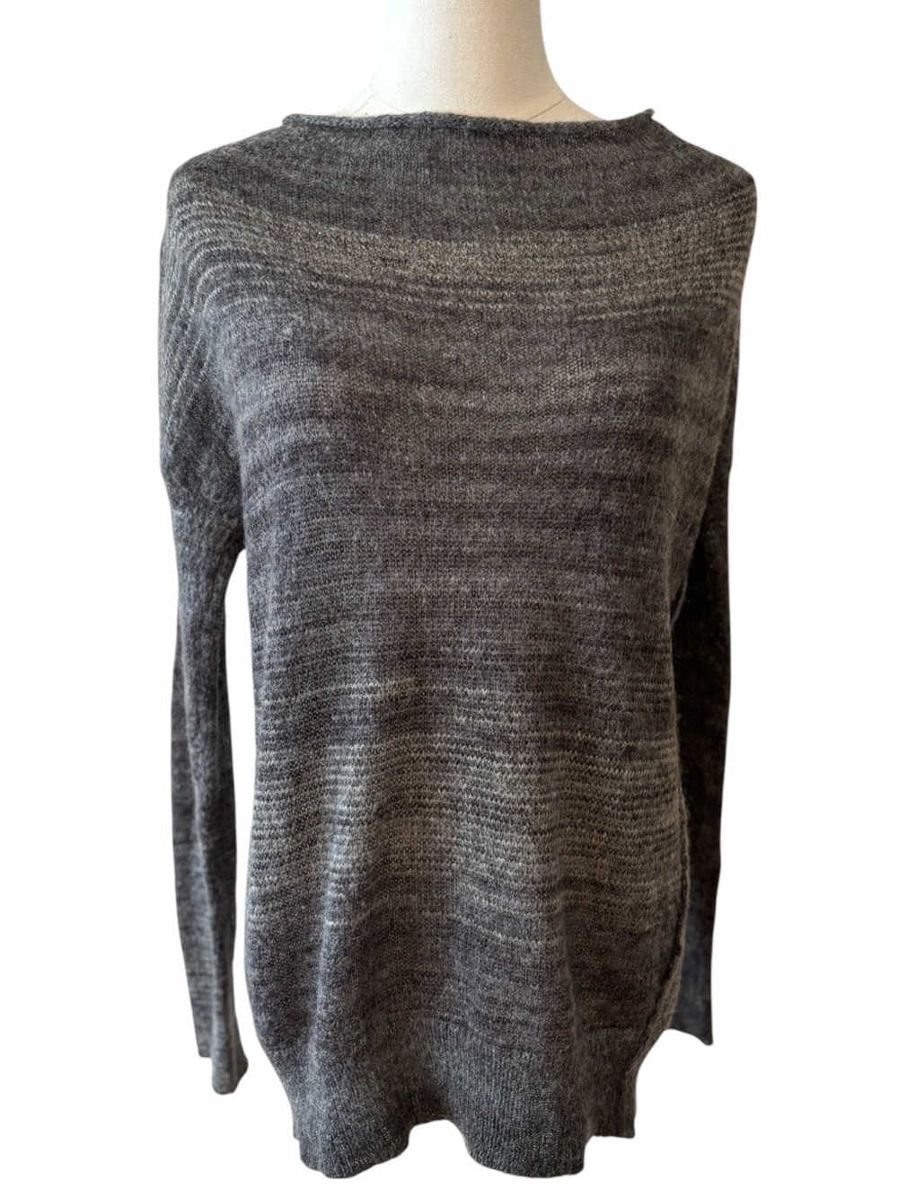 LOFT Gray Lightweight Knit Pullover Sweater Size Medium